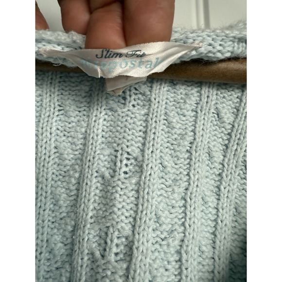 Vintage Aeropostale Sweater‎ Cable Knit Hooded Pullover Button Preppy Y2K Sz S - Picture 3 of 3